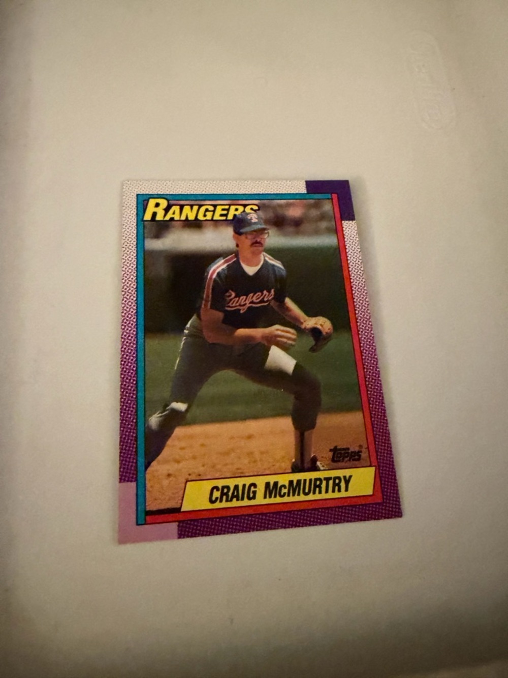 1990 topps Craig McMurtry rangers baseball card